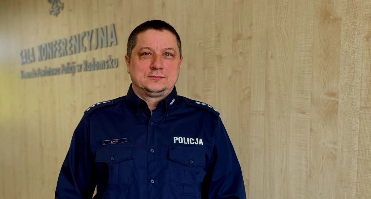Na zdjęciu: Aspirant Artur Żołdak, fot. KPP Radomsko