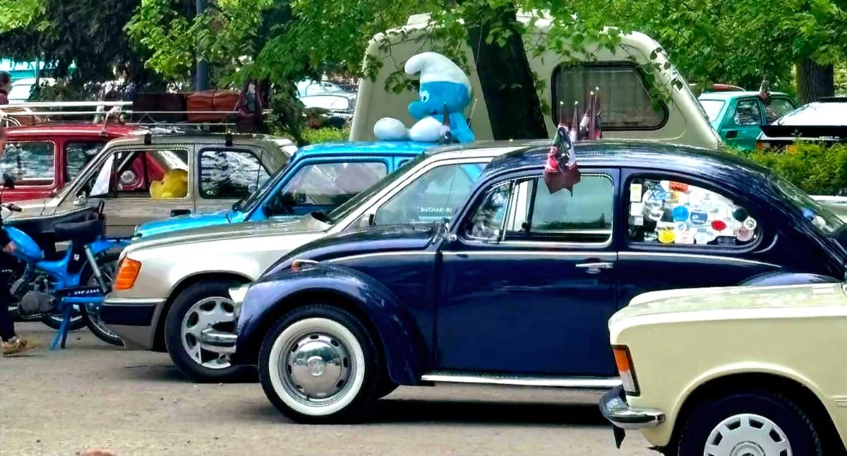 Na zdjęciu: W parku zaparkowały motoryzacyjne ślicznotki, fot. Facebook/Radomsko Miasto Otwarte