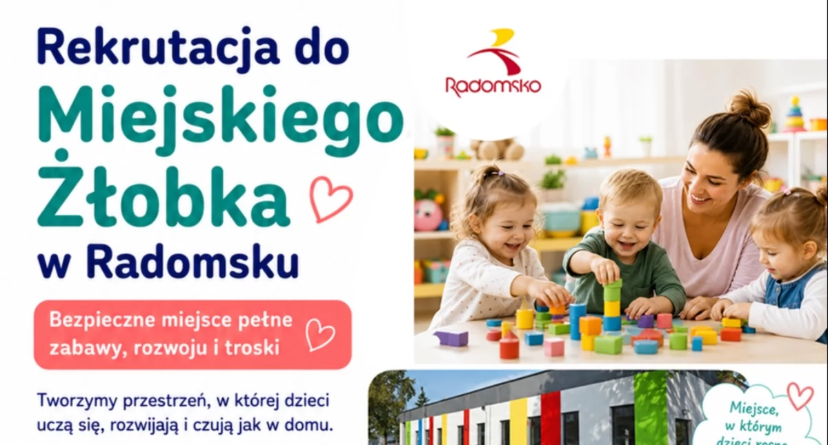Na zdjęciu: Żłobek stawia na nowoczesne podejście do opieki, fot. Facebook/Radomsko Miasto Otwarte