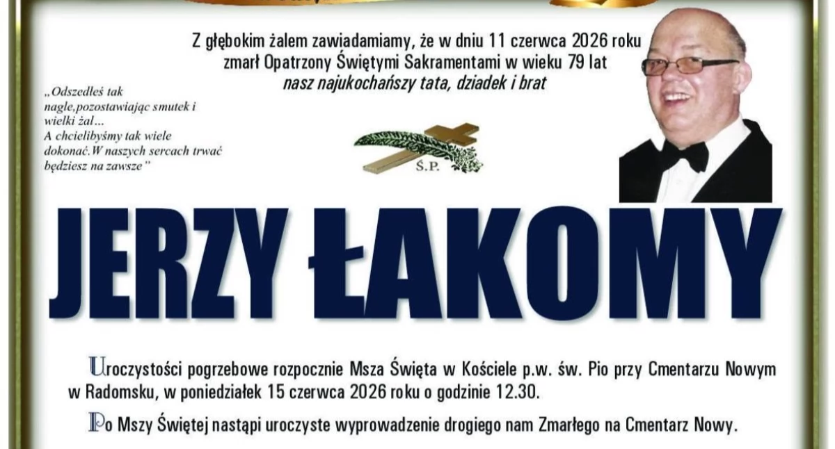 Na zdjęciu: Nekrolog, fot. Facebook/Radomsko miasto Otwarte