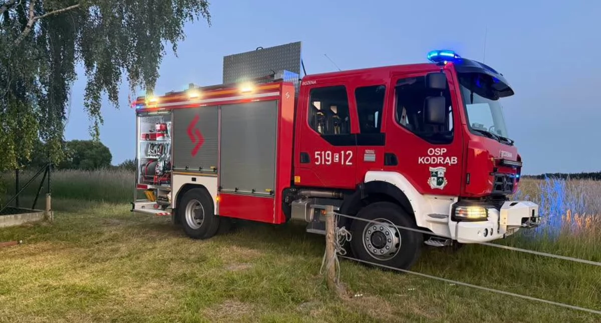 Na zdjęciu: Ten pożar gasili druhowie z Kodręba, fot. Facebook/OSP Kodrąb