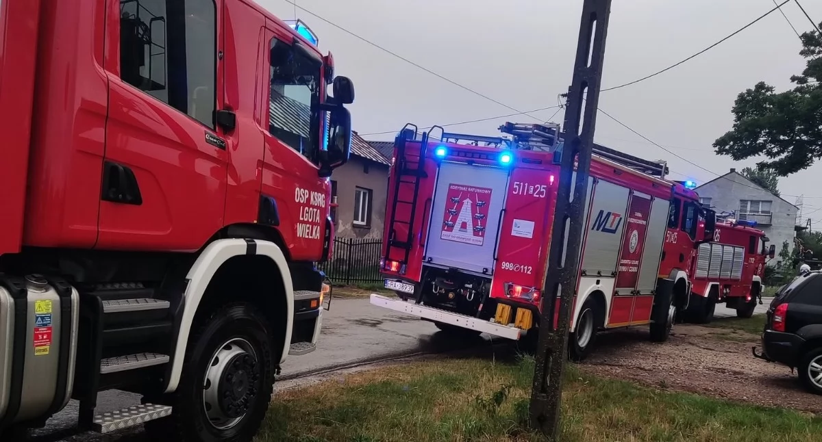 Na zdjęciu: Do akcji wysłano trzy zastępy, fot. Facebook/OSP Lgota Wielka