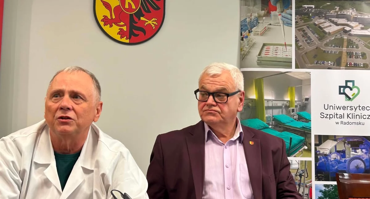 Na zdjęciu: Wicedyrektor szpitala dr Andrzej Kałmuk i członek zarządu powiatu Wojciech Ślusarczyk