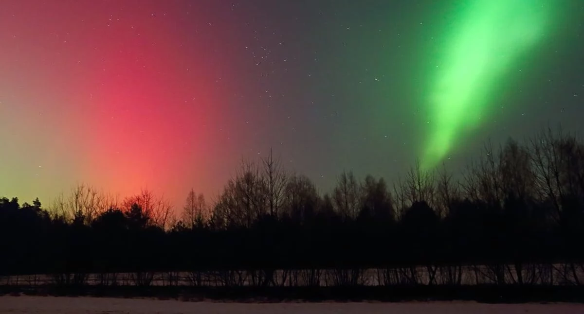 Na zdjęciu: Zorza polarna sfotografowana przez Huberta Dróżdża i jego syna Kamila