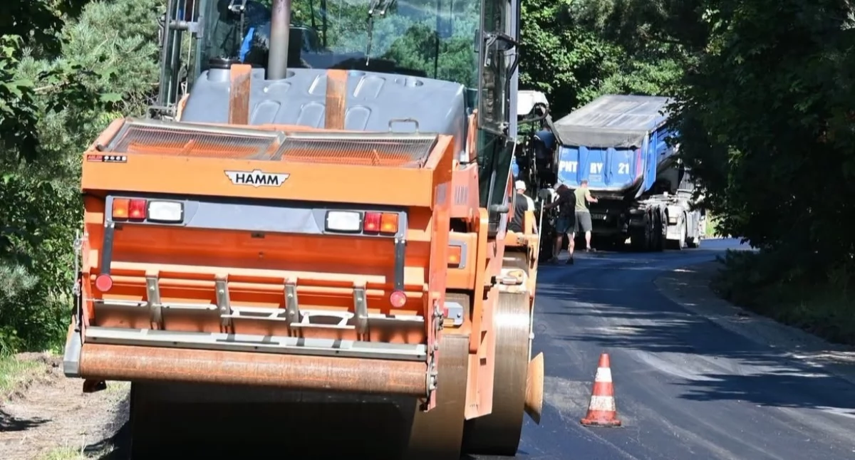 Na zdjęciu remont drogi