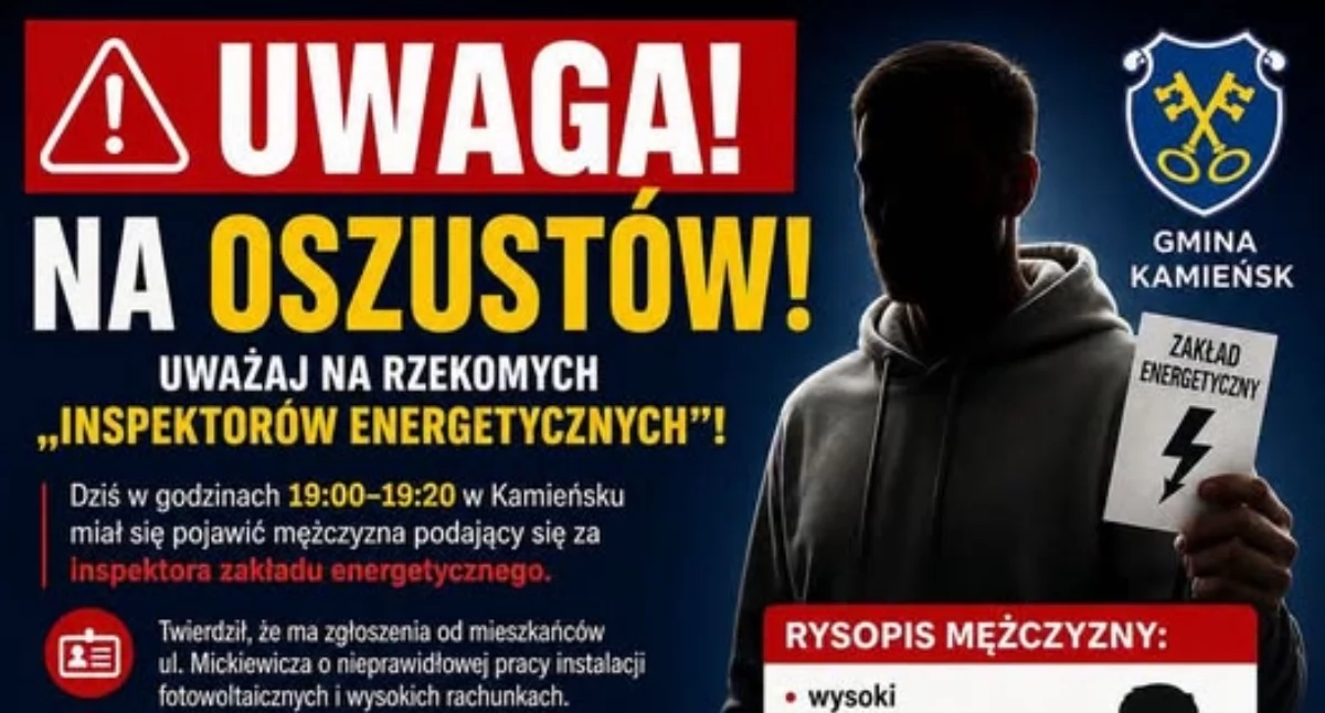 Na zdjęciu plakat ostrzegający