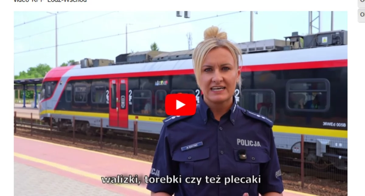 Na zdjęciu:  Bagaż zawsze trzymamy przy sobie, fot. Policja Łódzka 