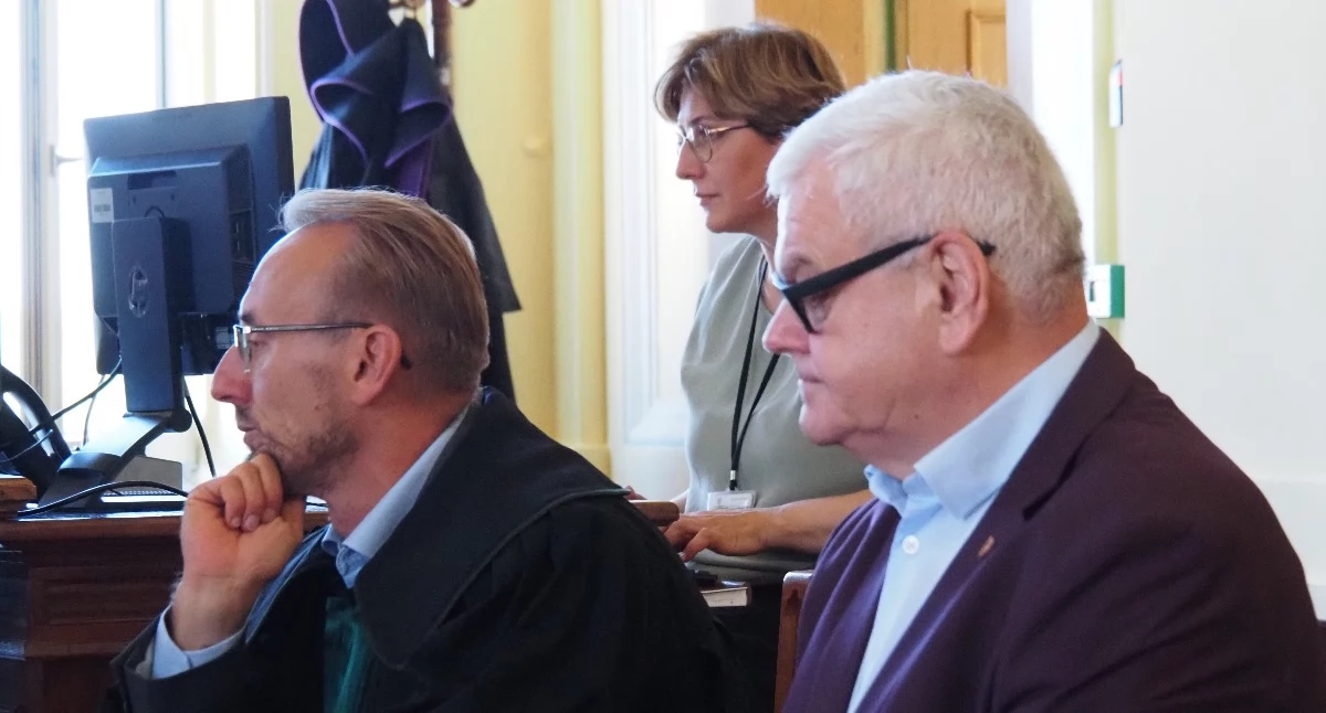 Na zdjęciu adwokat Michał Spólnicki i Wojciech Ślustarczyk