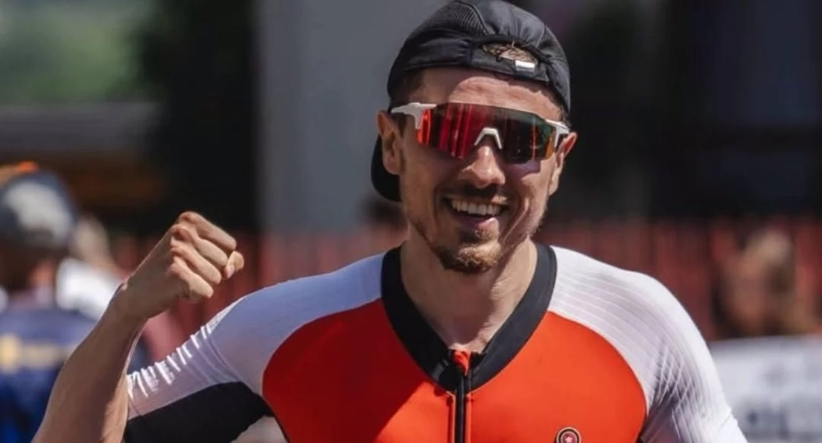 Na zdjęciu: Adrian Skura wystartował na Garmin Triathlon Tour w Serocku, fot. Facebook/KBKS Radomsko