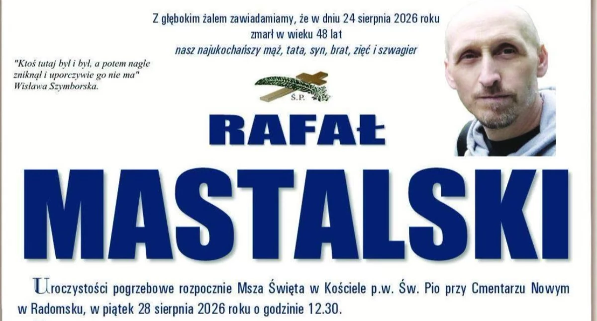 Na zdjęciu: Nekrolog, fot. Facebook/Starostwo Powiatowe