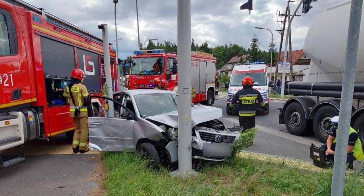 Na zdjęciu: Wypadek na DK91, fot. KP PSP Radomsko