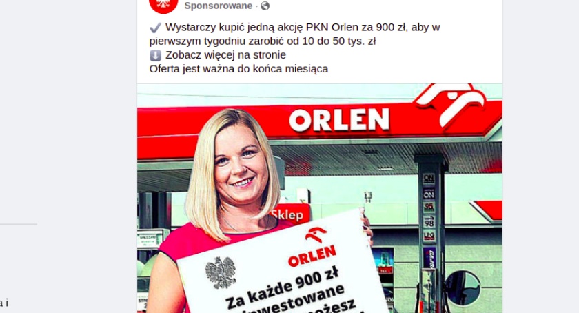 KNF ostrzega: oszuści podszywają się pod Orlen/zrzut ekranu/Facebook