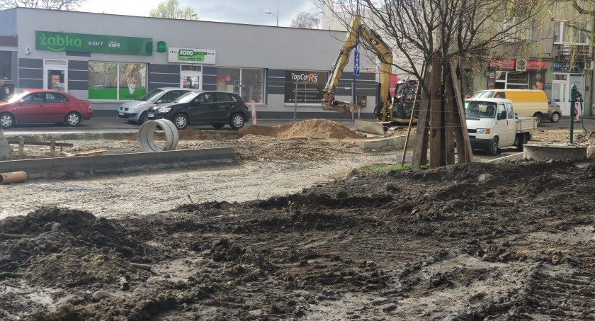 Na zdjęciu ulica Żeromskiego w przebudowie 