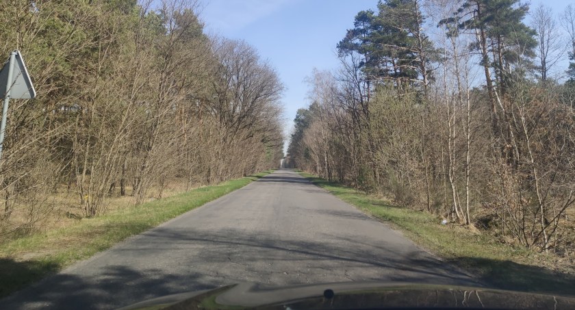 Na zdjęciu droga ze Szczepocic do Radomska. Jeśli ktoś nie będzie uważał, na pewno 