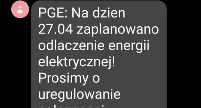 Na zdjęciu: wiadomość tekstowa. Fot. KPP w Radomsku. 