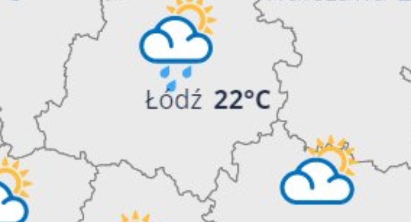 Na zdjęciu prognoza IMGW dla Łódzkiego. Fot. IMGW-PIB METEO POLSKA.