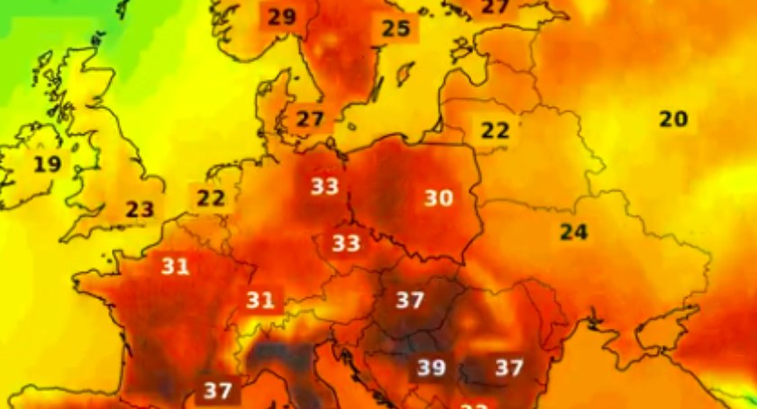Na zdjęciu: symulacja temperatur IMGW. 