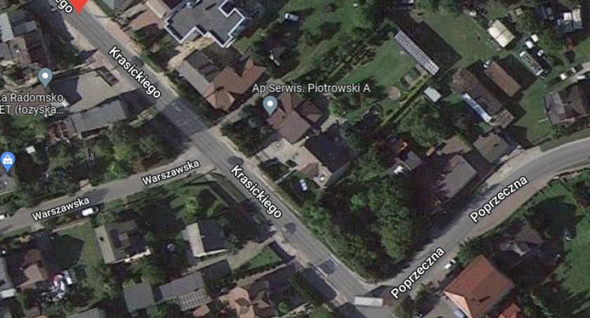 Na zdjęciu zrzut z Google Maps z miejscem wypadku