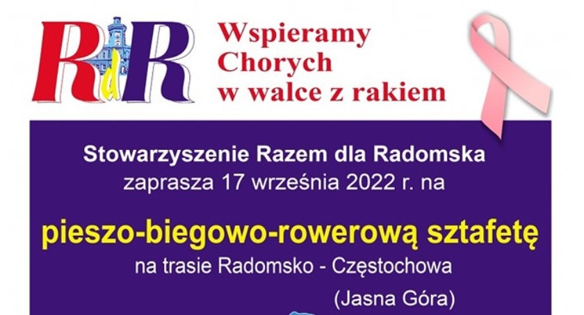 Wydarzenie swój finał będzie miało na Jasnej Górze. Zdjęcie: plakat informujący o sztafecie. 