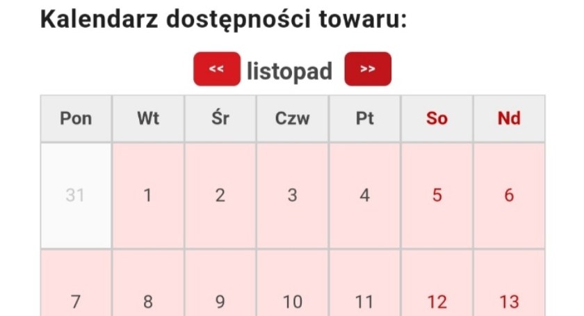 Na zdjęciu kalendarz, w którym należy zaznaczyć dzień odbioru węgla - zrzut ekranu z telefonu Czytelniczki