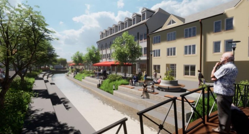 Na zdjęciu wizualizacja bulwaru nad Radomką