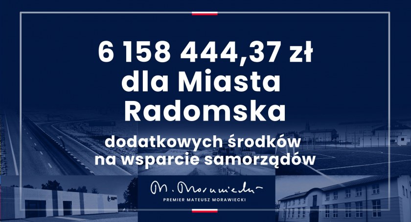 Na zdjęciu plansza z kwotą dla Radomska