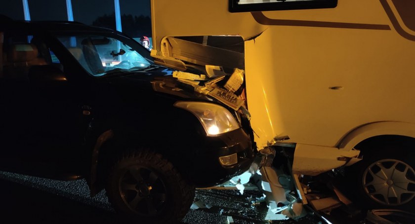 Na zdjęciu dwa z aut, które się zderzyły - fot. KP PSP Radomsko