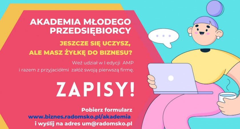 Na zdjęciu fragment plakatu Akademia Młodego Przedsiębiorcy