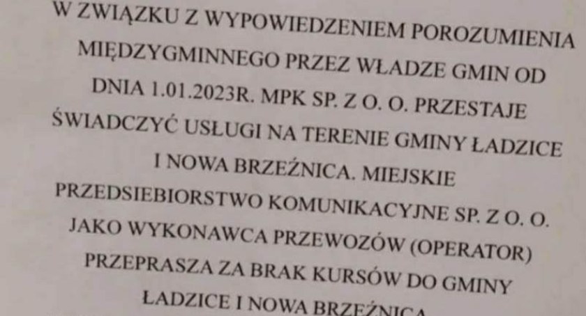Na zdjęciu ogłoszenie MPK