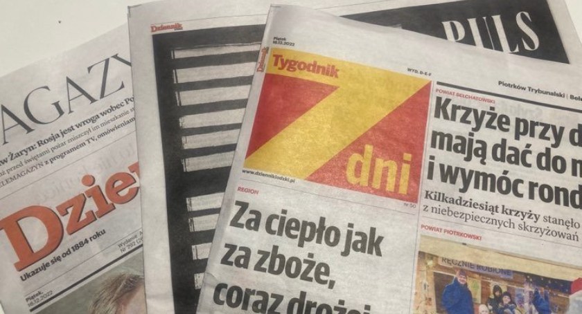 Na zdjęciu: piątkowy Dziennik Łódzki już bez Co Nowego