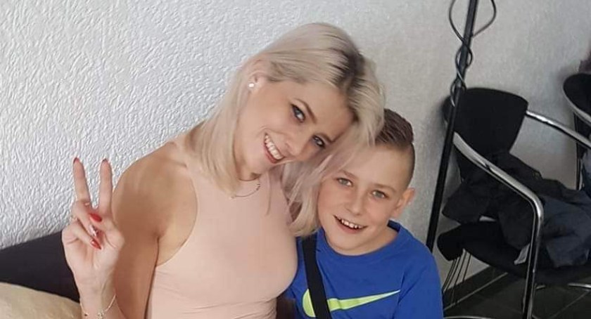 Na zdjęciu pani Zuzanna z synem Kacprem