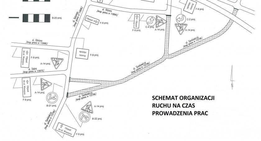 Na zdjęciu schemat organizacji ruchu na ulicy Sienkiewicza - fot. UM Radomsko
