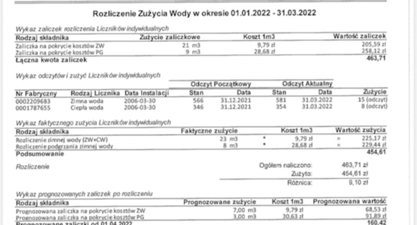 Na zdjęciu: rachunek z RSM