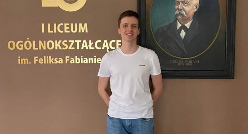 Na zdjęciu Aleksander Gloc, uczeń I LO, fot. Facebook/I LO