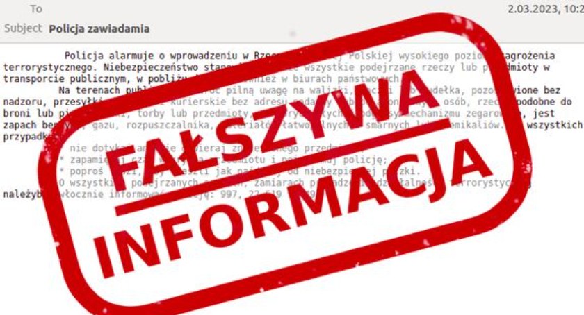 Na zdjęciu plakat ostrzegawczy, fot. Komenda Powiatowa Policji w Radomsku