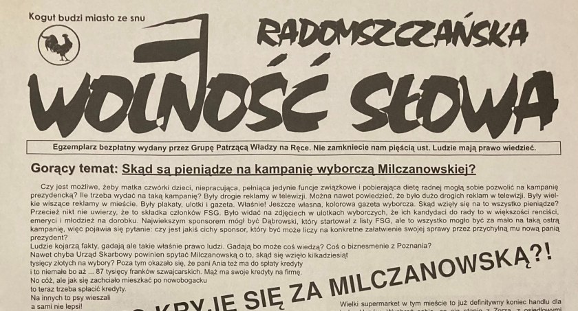 Na zdjęciu gazetka kolportowana w kampanii