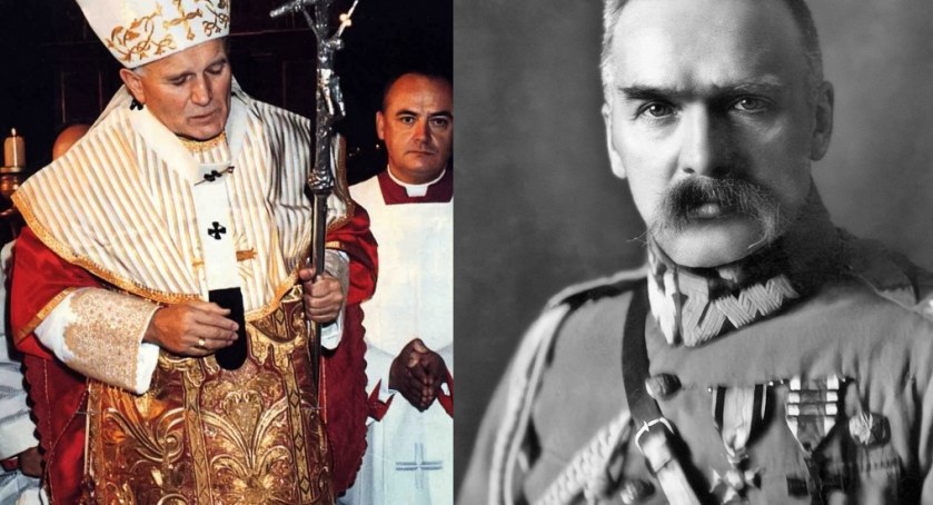 Na zdjęciu Jan Paweł II i Józef Piłsudski, honorowi obywatele Radomska, fot. Wikipedia