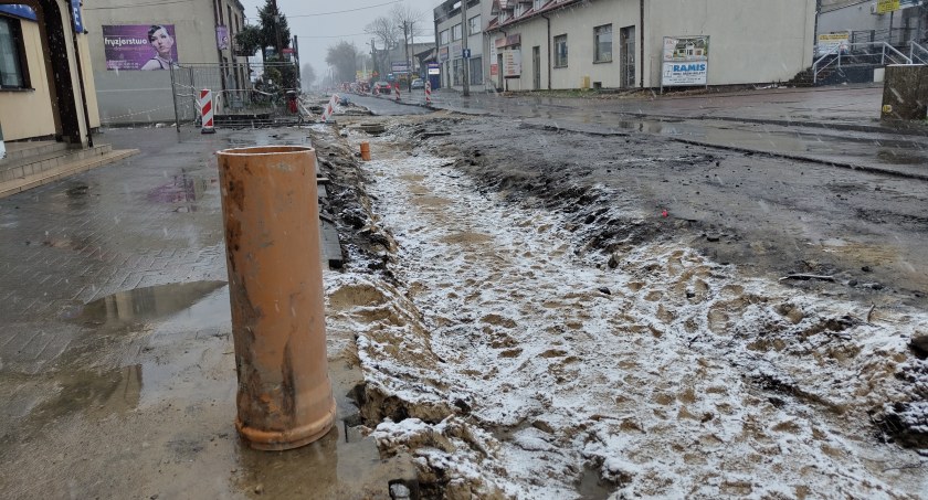 Na zdjęciu ulica Krasickiego w remoncie