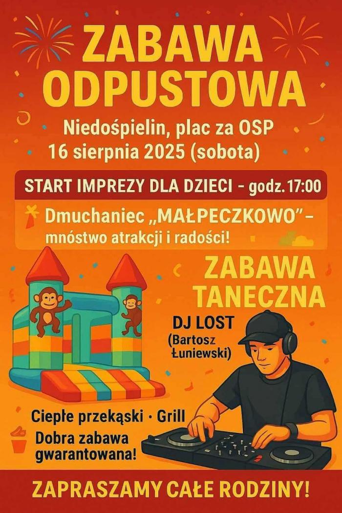 Tradycyjna zabawa odpustowa w Niedośpielinie pod Wielgomłynami