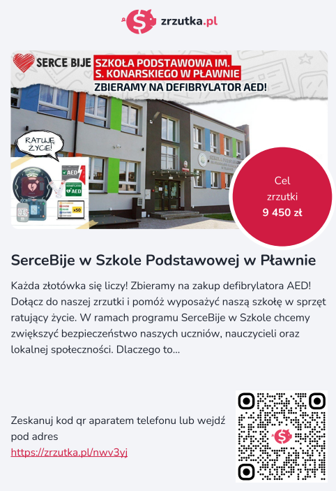 Zbiórka na defibrylator w szkole