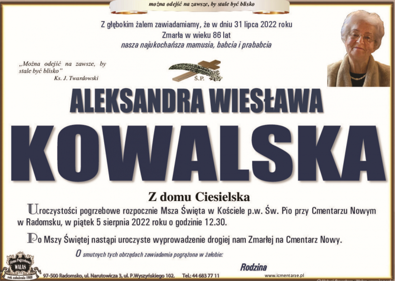 Aleksandra Wiesława Kowalska