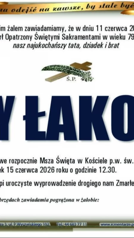 Zmarł Jerzy Łakomy – wieloletni kierownik Urzędu Stanu Cywilnego w Radomsku