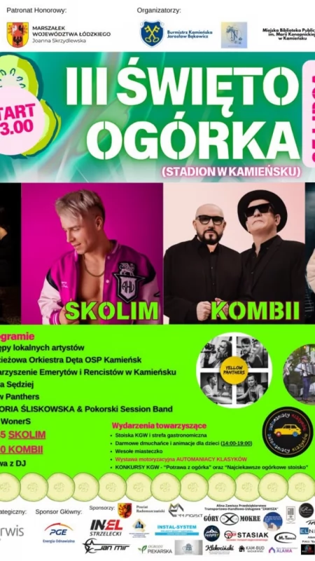 Kamieńsk wchodzi w pełnię sezonu ogórkowego! A na scenie pojawi się Skolim i Kombii
