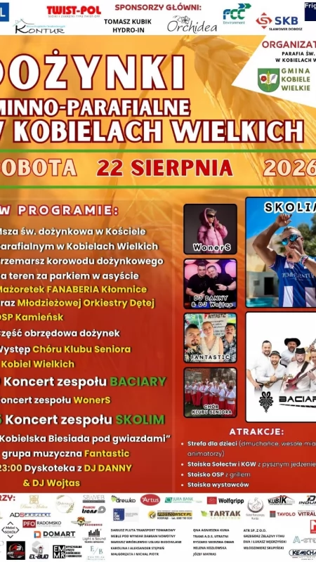 Dożynki w Kobielach Wielkich. Będzie korowód i koncerty na żywo