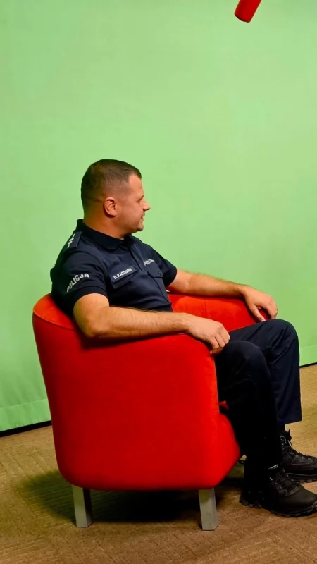 Radomszczańska policja: - Przed kamerą liczy się każde słowo. Aspirant Kaczmarek na szkoleniu w Szczytnie