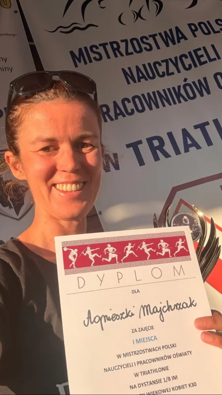 Agnieszka Majchrzak, nauczycielka z Drzewniaka błysnęła formą na Mistrzostwach Polski w triathlonie