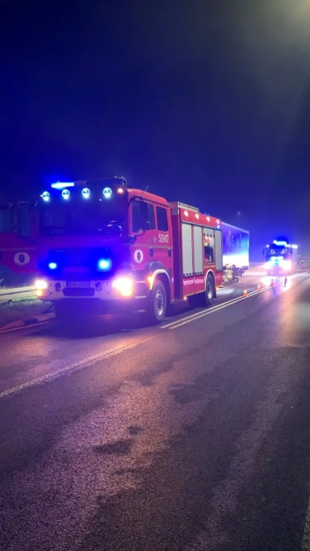Pożar w samochodzie ciężarowym w Szpinalowie. Kierowca pierwszy chwycił za gaśnicę