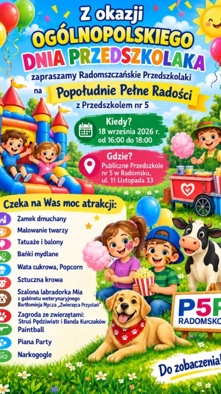 Ogólnopolski Dzień Przedszkolaka. Piątka zaprasza na festyn