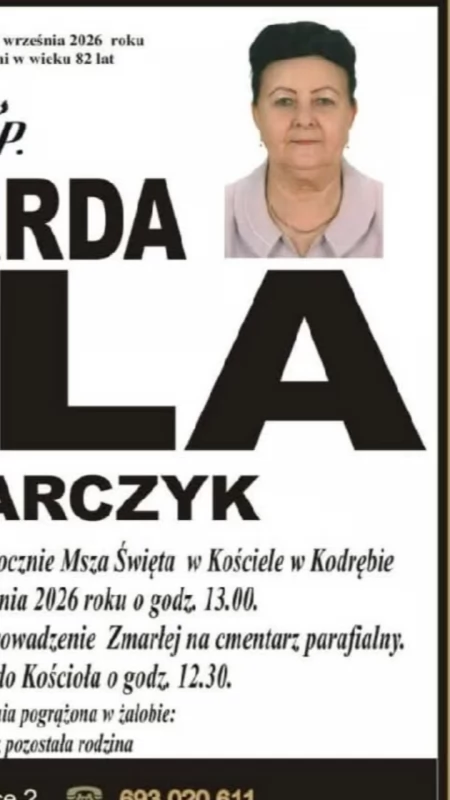 Odeszła Ryszarda Dula, długoletnia skarbniczka gminy Kodrąb. Miała 82 lata