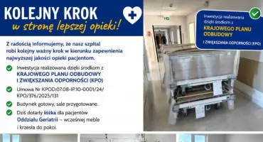 Nowe łóżka dla seniorów w radomszczańskim szpitalu